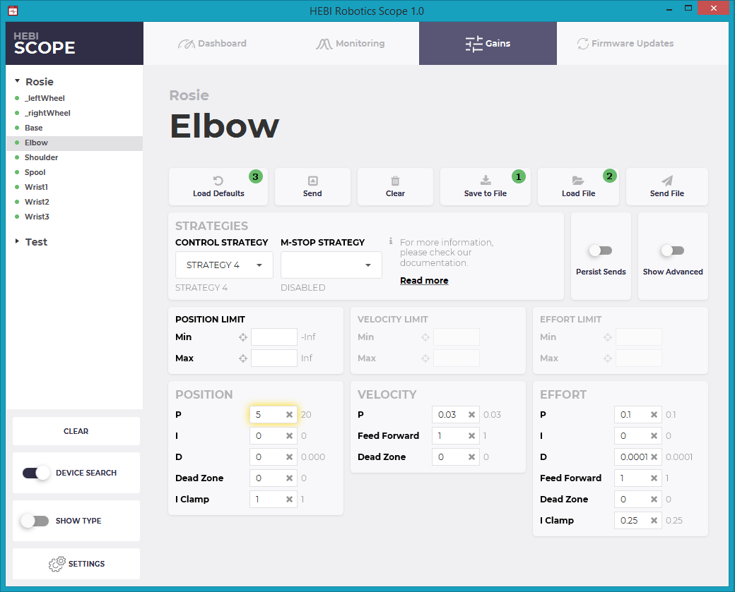 tab gains buttons